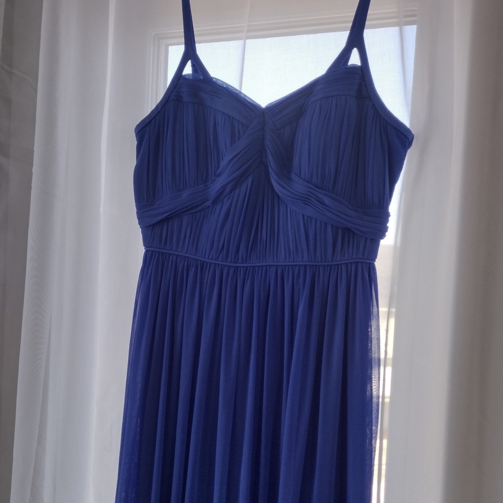 JESSICA SIMPSON Elegant Spaghetti Strap Long Gown Maxi Dress Royal Blue - Picture 3 of 10